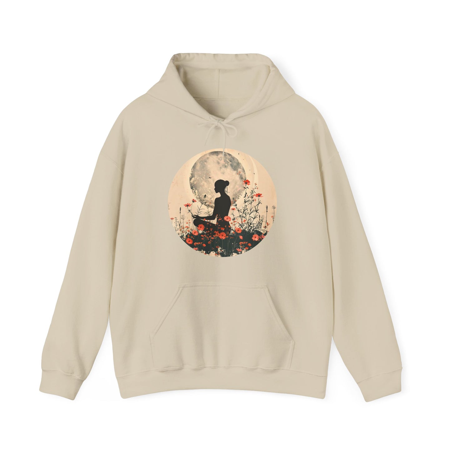 🌕Moonlit Meditation Hoodie – Divine Feminine Stillness & Strength✨🌹🧘🏾‍♀️