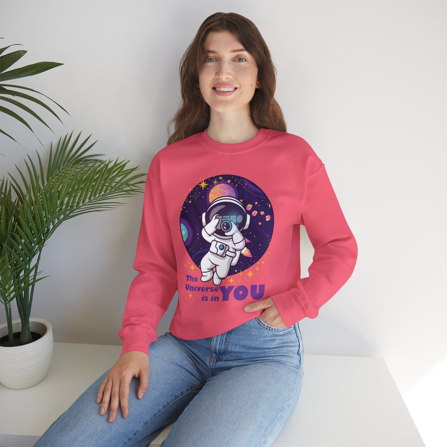 🌌"The Universe Is In YOU" Cosmic Camera📷 Crewneck Sweatshirt