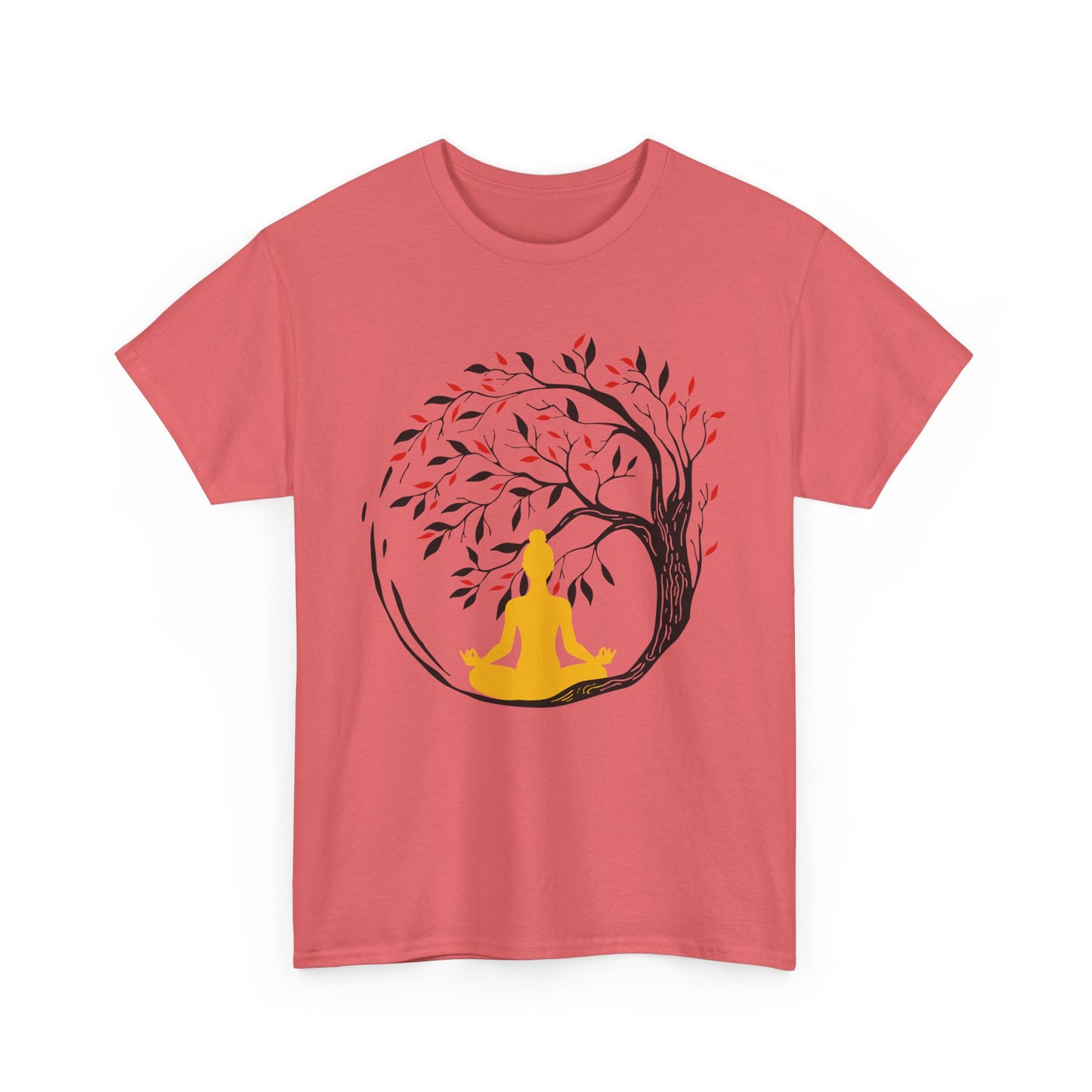 Rooted in Stillness - Meditation Tree Heavy Cotton Tee - Mindfulness Apparel