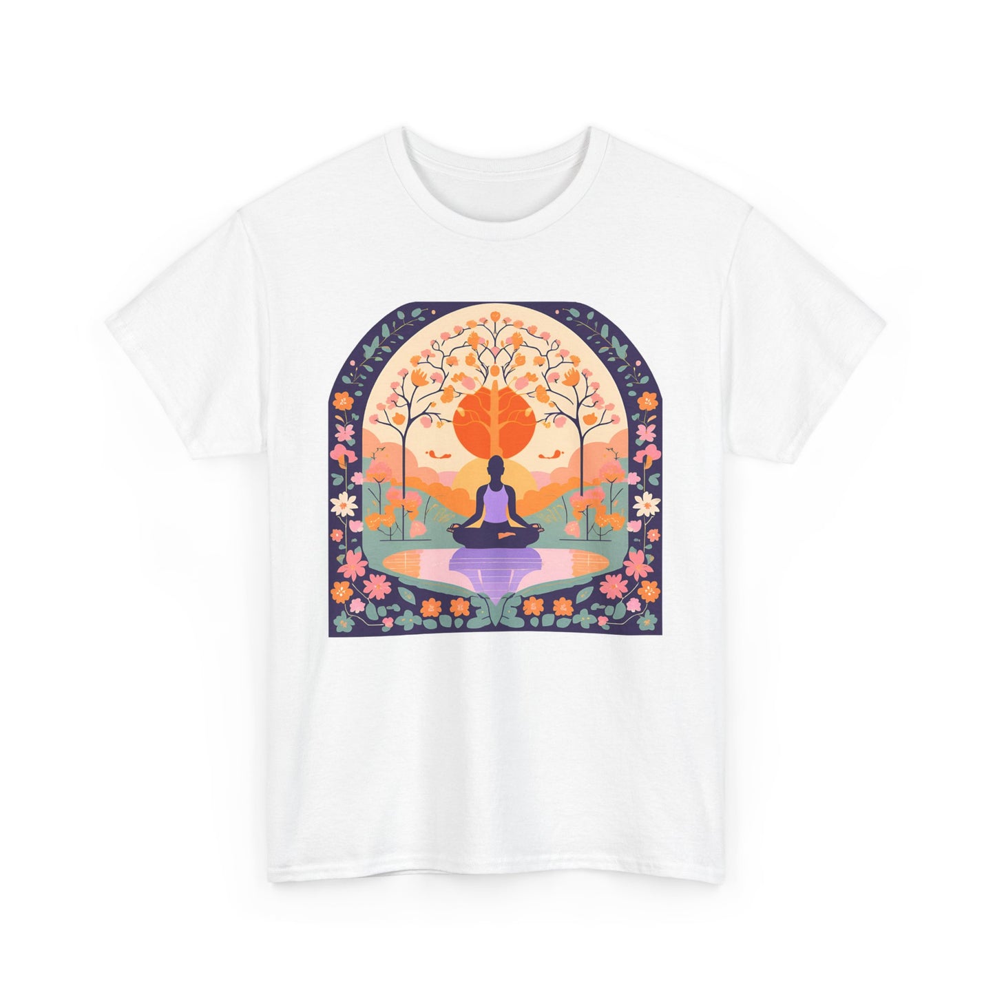 Zen Garden Meditations Heavy Cotton Tee - Nature’s Tranquility Awaits