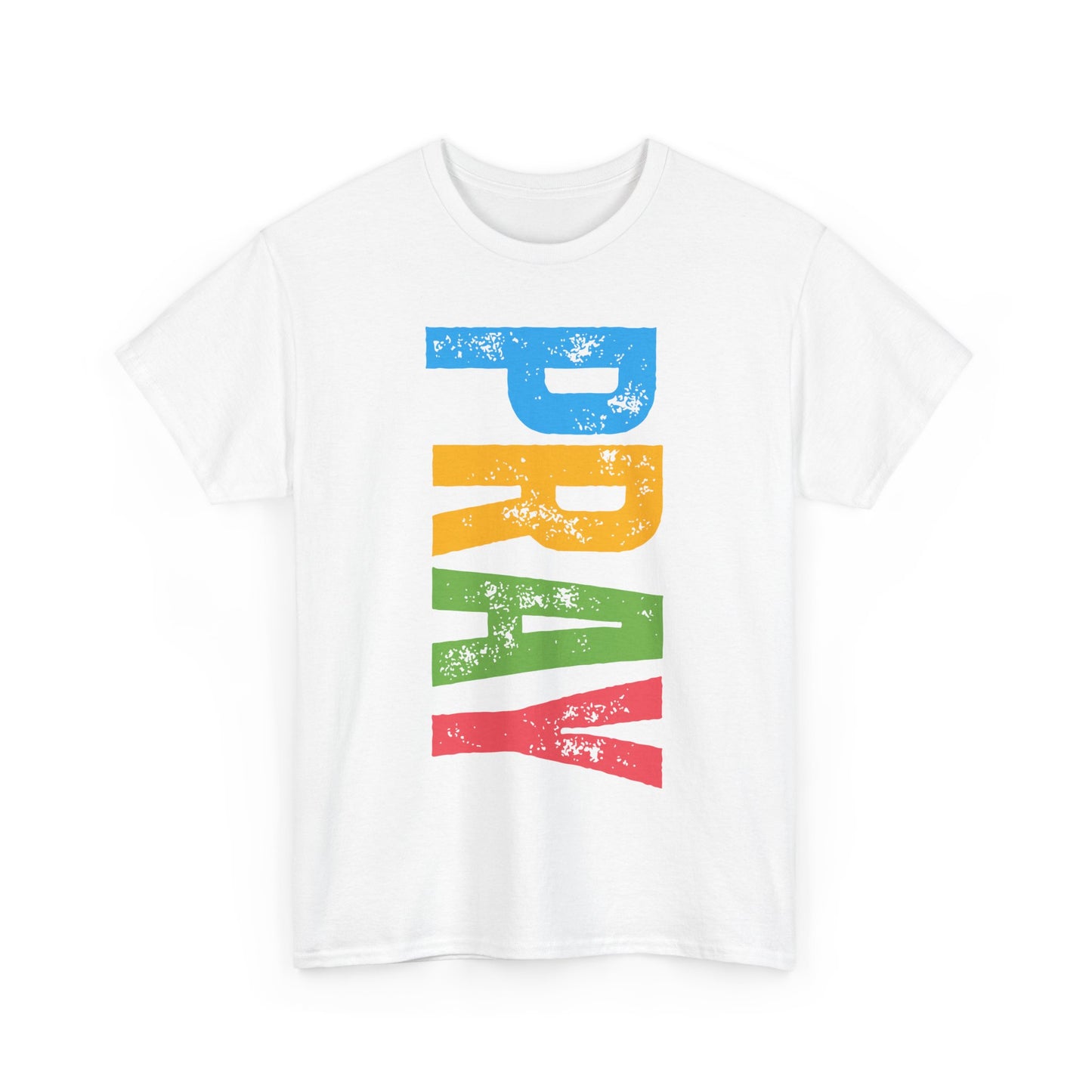 "PRAY" Heavy Cotton Tee - Inspirational T-Shirt for Spiritual Growth