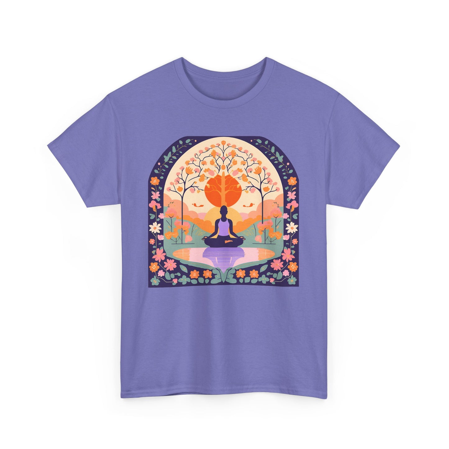 Zen Garden Meditations Heavy Cotton Tee - Nature’s Tranquility Awaits