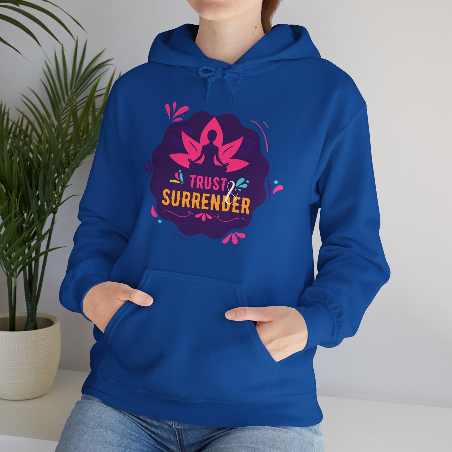 Lotus Flow “Trust & Surrender” Hoodie – Meditative Comfort with Sacred Intention 🌸🧘‍♀️✨