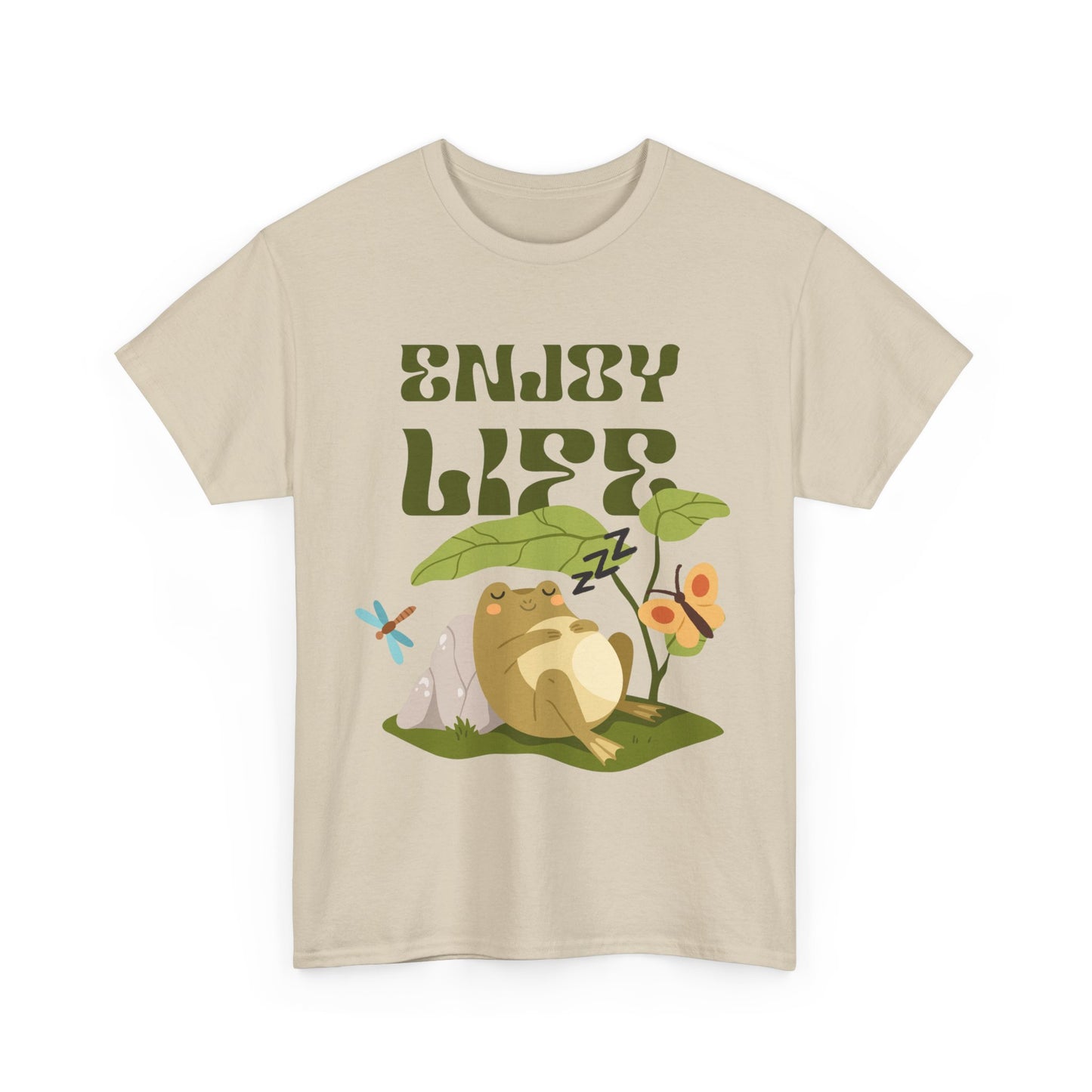 “Enjoy Life” Frog Tee - Chill Vibes Only - Heavy Cotton Tee