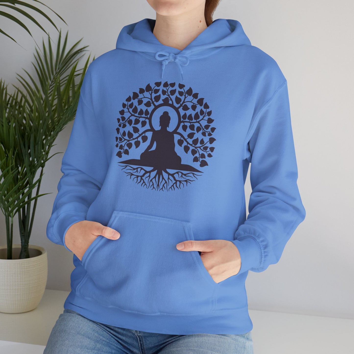 🌱Stillness Hoodie – Buddha Roots & Inner Peace🧘‍♂️🌳✨