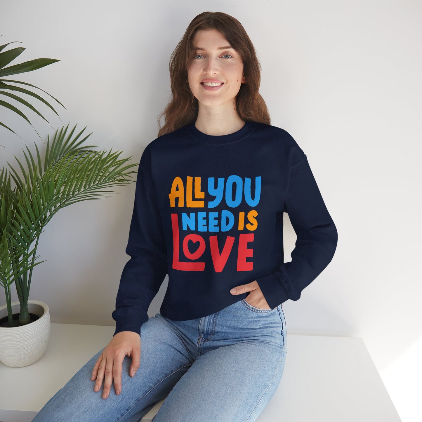 💖All You Need Is Love - Rainbow Affirmation Crewneck Sweatshirt