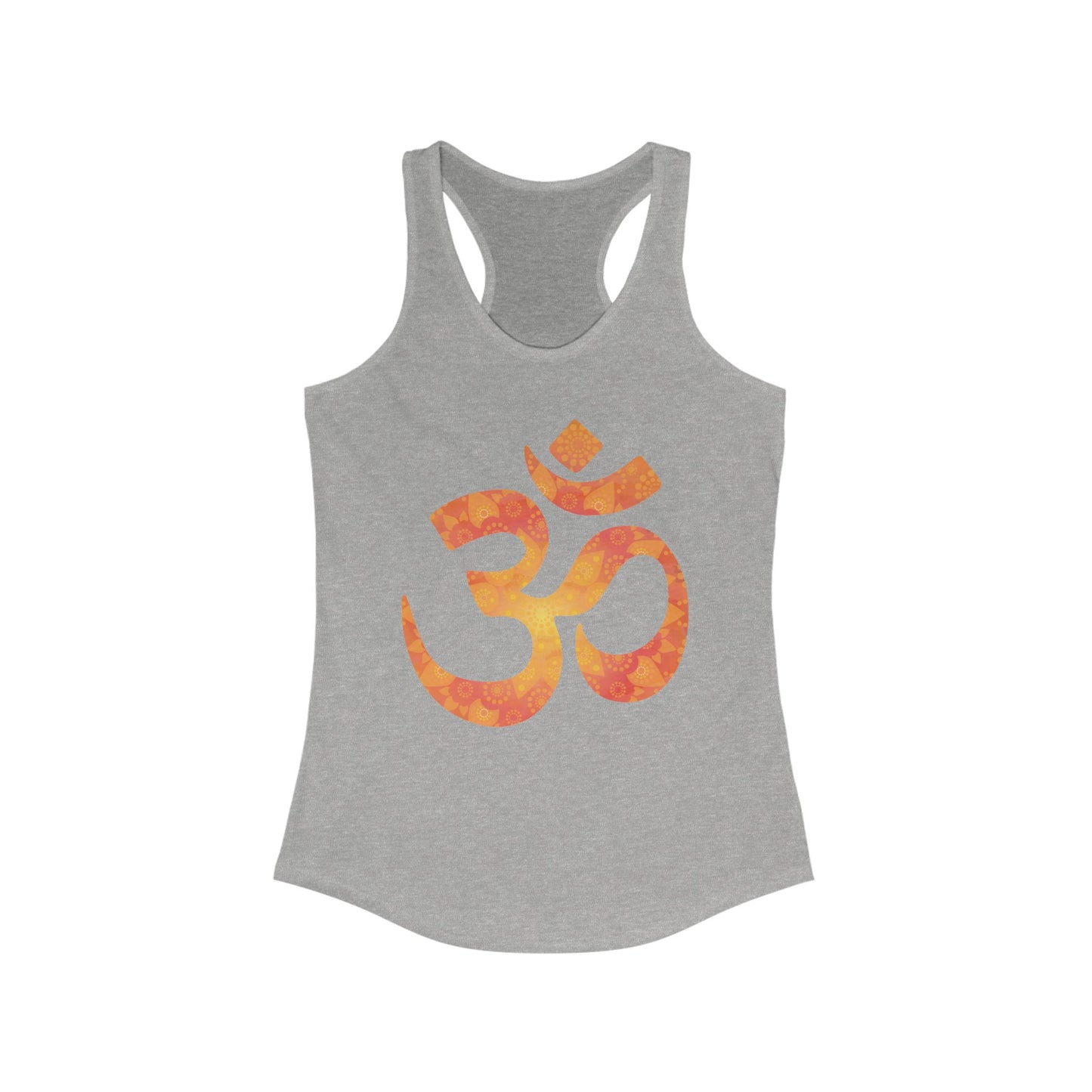 Sacred Vibes Racerback Tank – Orange OM Mandala Energy