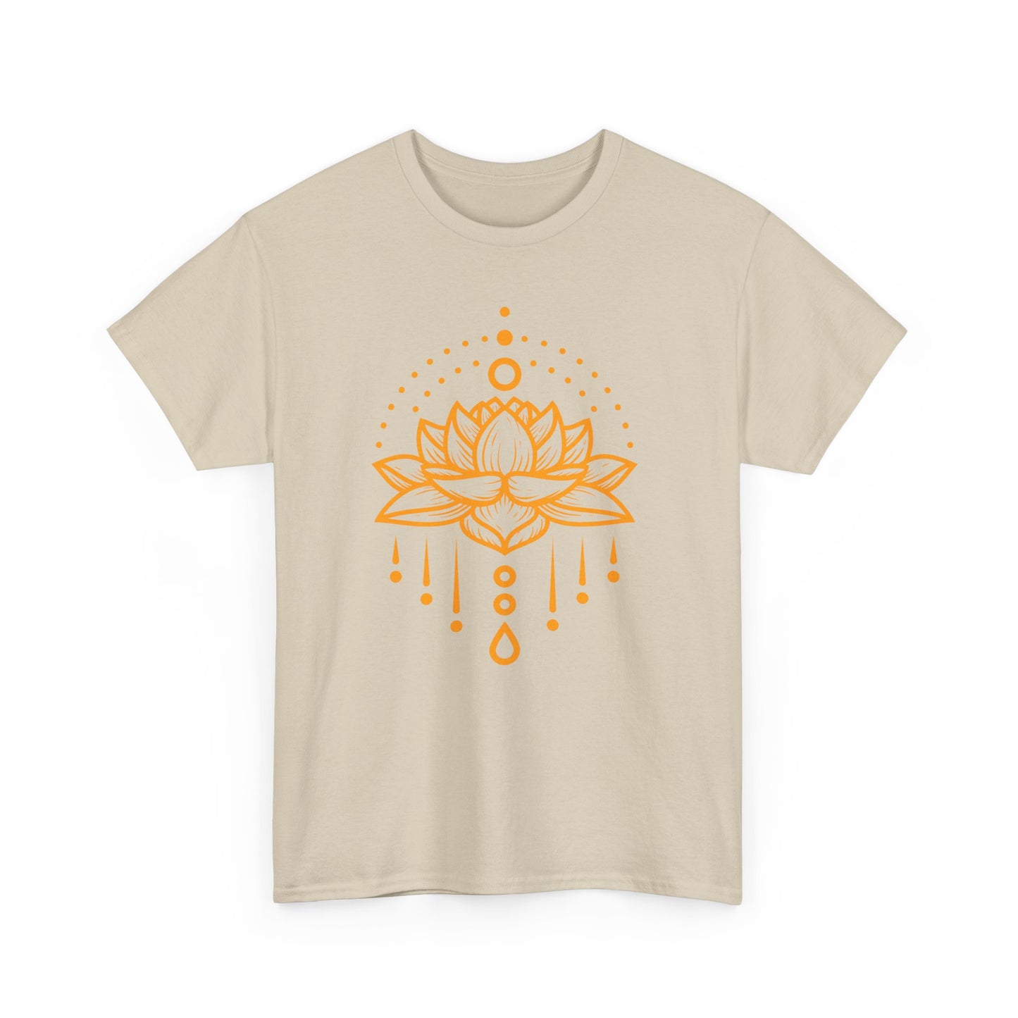 Golden Lotus Heavy Cotton Tee - Embrace Inner Brilliance