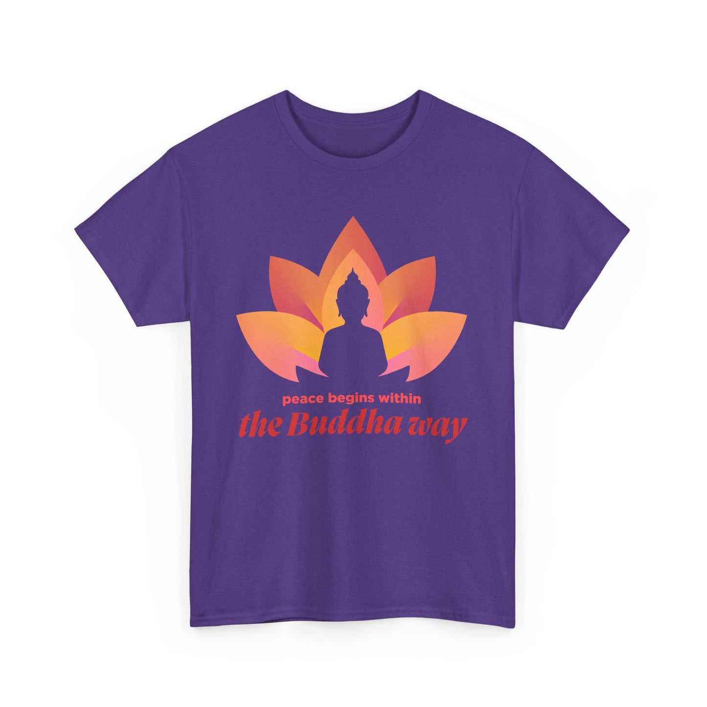Buddha Peace Within Heavy Cotton Tee - Embrace the Path of Serenity