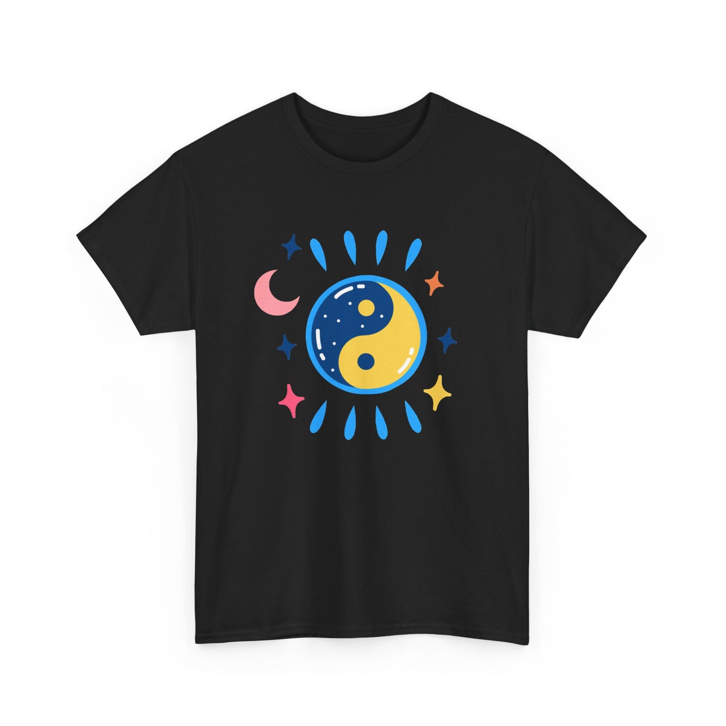 🌙Celestial Balance Heavy Cotton Tee - Yin-Yang Moon Edition