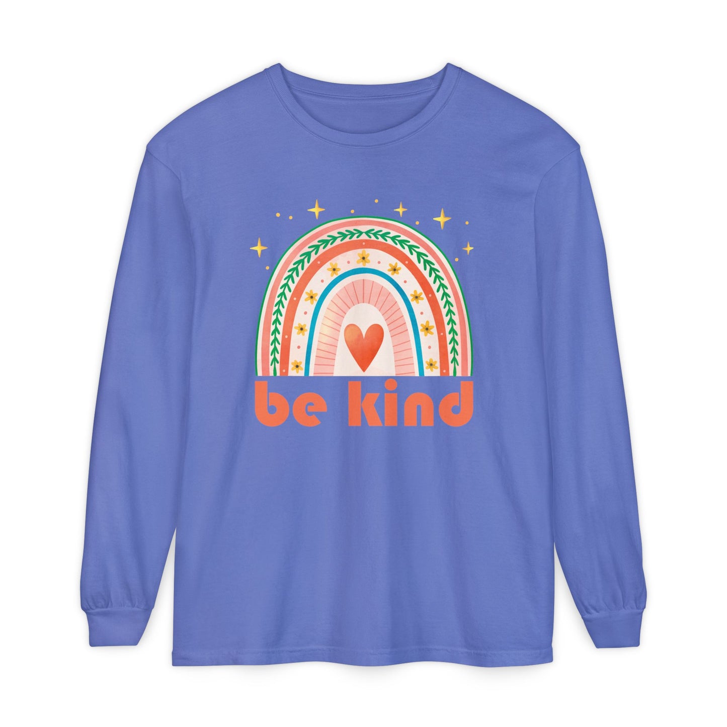 🌈Be Kind - Boho Rainbow Long Sleeve Tee