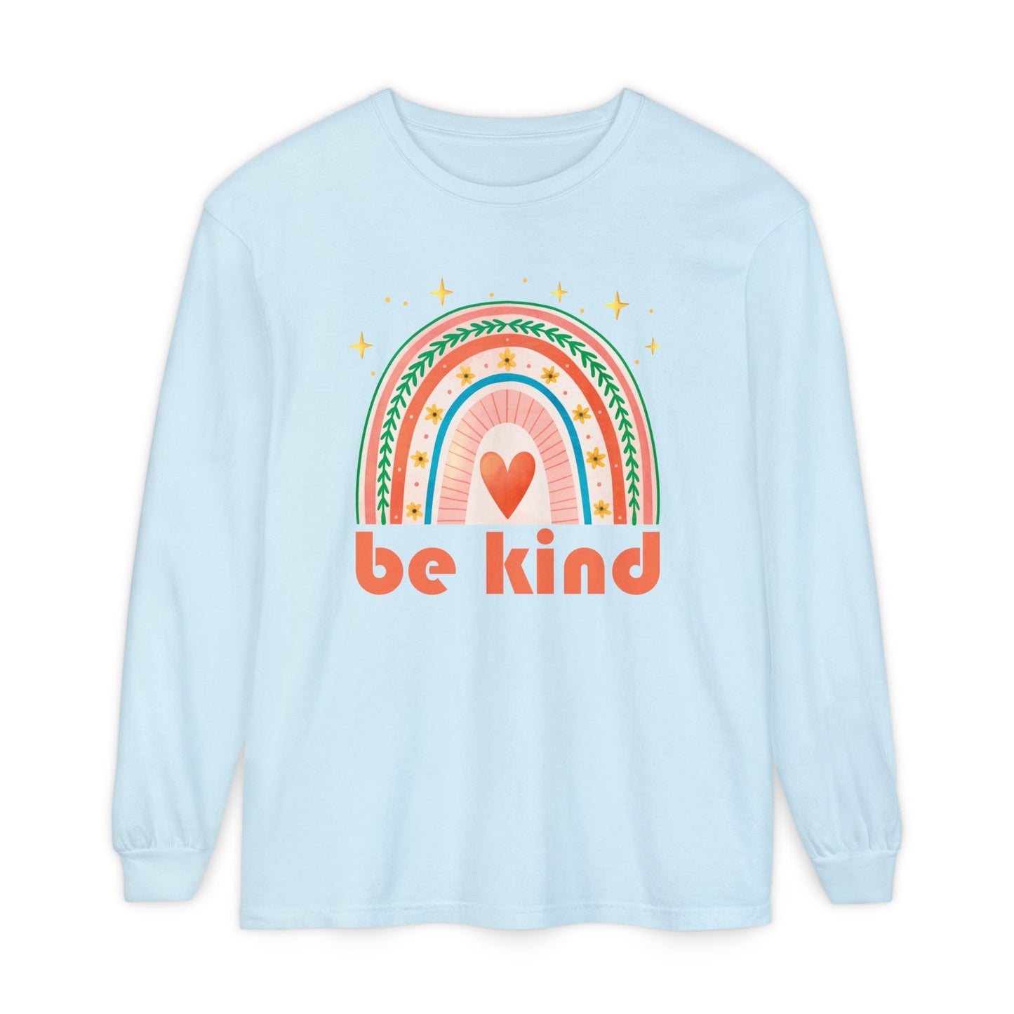 🌈Be Kind - Boho Rainbow Long Sleeve Tee