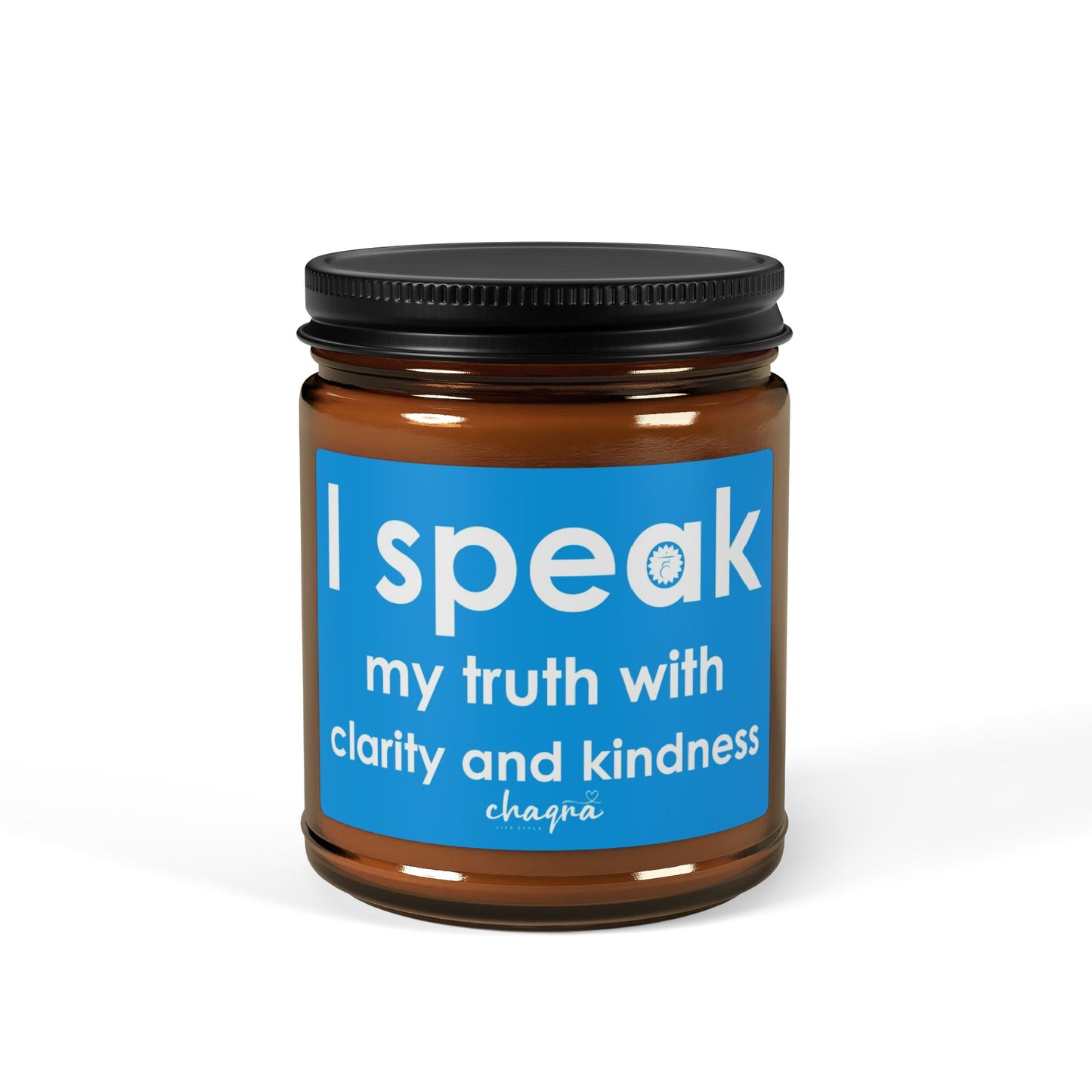 THROAT CHAQRA Affirmation Candle 9oz. - "I speak my truth with clarity and kindness" - Scented Soy Candle