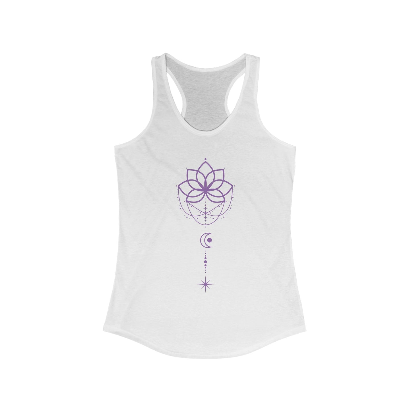 "Lunar Harmony" – Mandala & Moon Racerback Tank Top