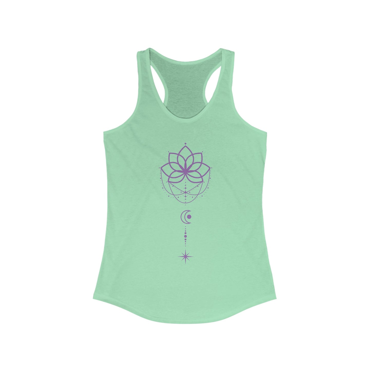 "Lunar Harmony" – Mandala & Moon Racerback Tank Top