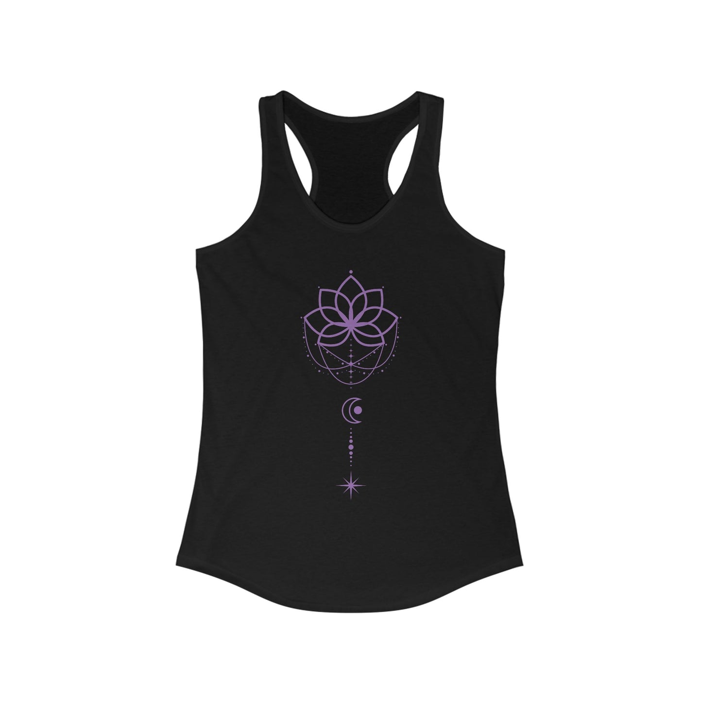 "Lunar Harmony" – Mandala & Moon Racerback Tank Top
