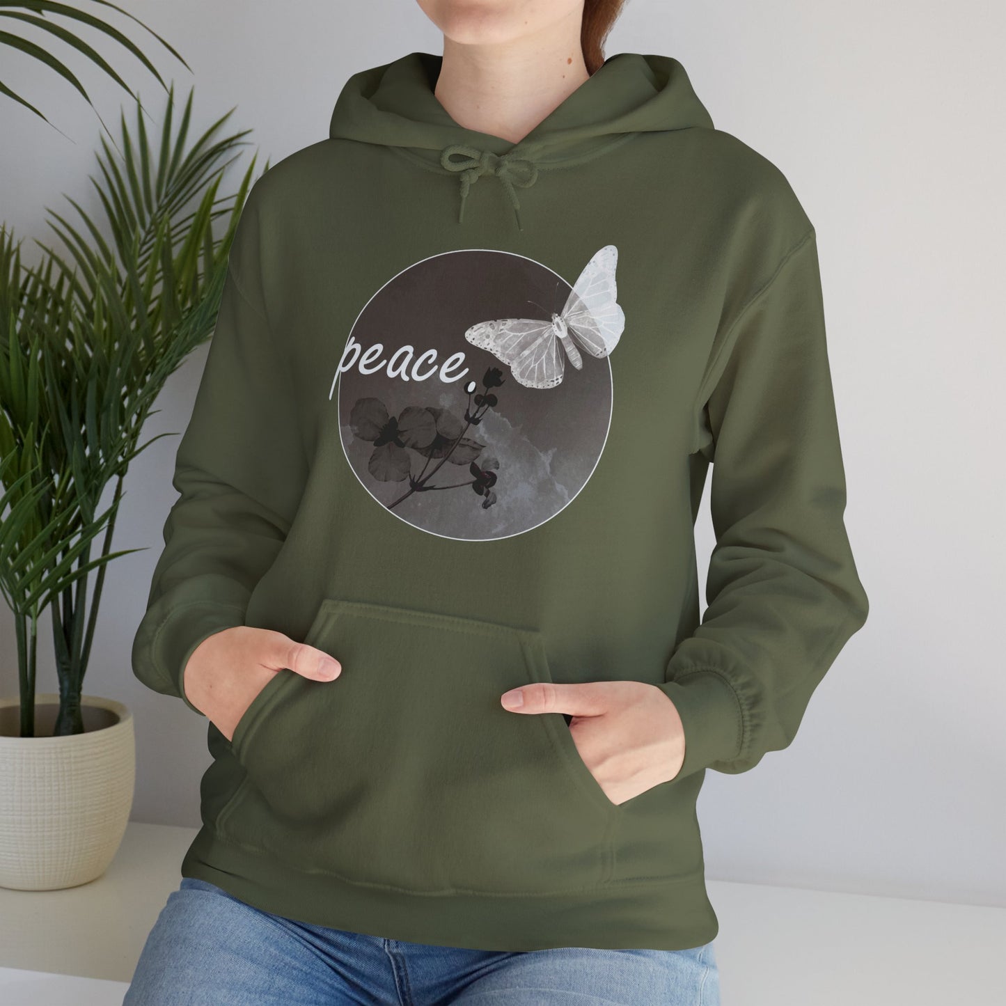 Peace Under the Moon Hoodie 🌙🦋🌸