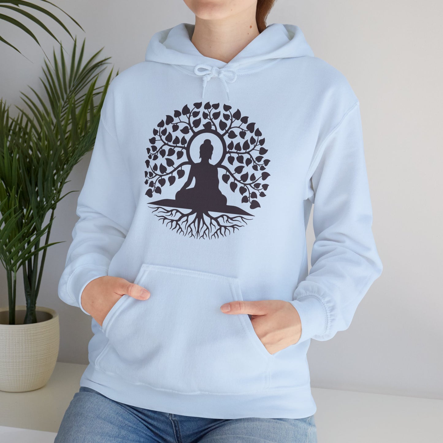 🌱Stillness Hoodie – Buddha Roots & Inner Peace🧘‍♂️🌳✨