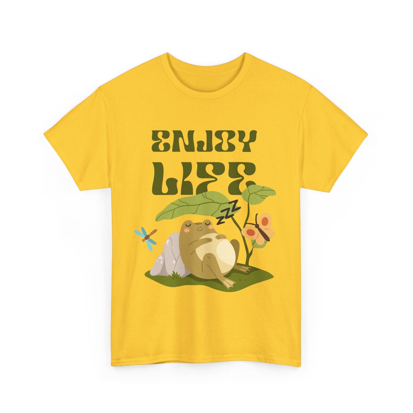 “Enjoy Life” Frog Tee - Chill Vibes Only - Heavy Cotton Tee