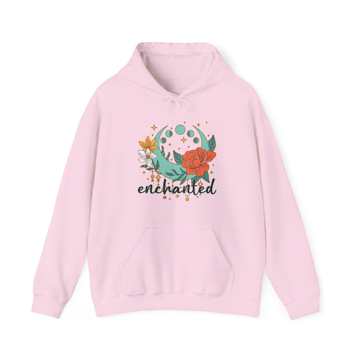 🌙Enchanted Hoodie🌸🌕 | Crescent Moon Phases & Boho Blossoms