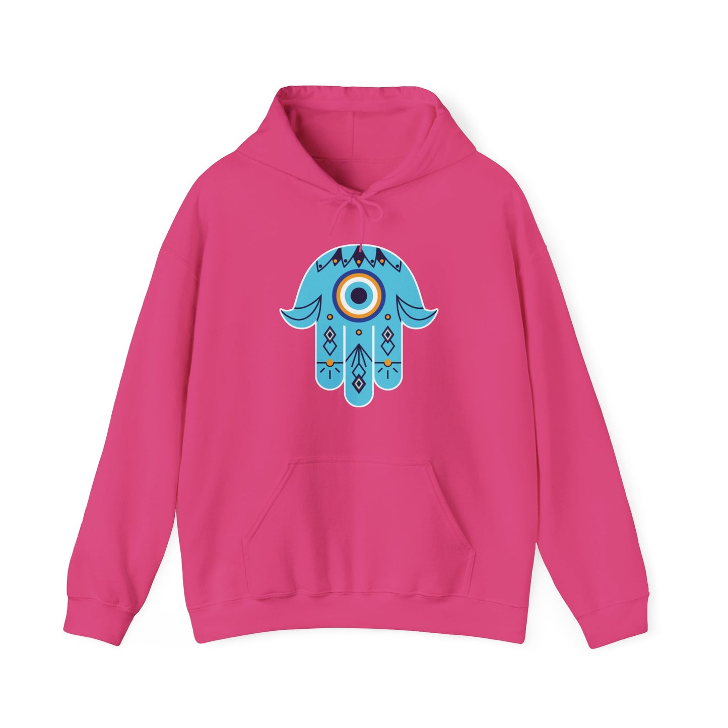 🧿Hand of Hamsa with Evil Eye Motif Protection Hoodie🧿🌙✨