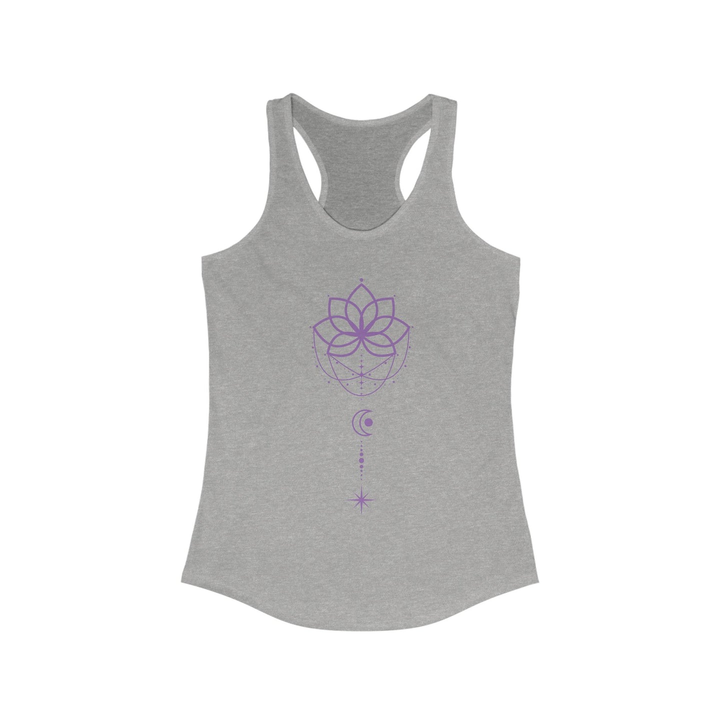 "Lunar Harmony" – Mandala & Moon Racerback Tank Top