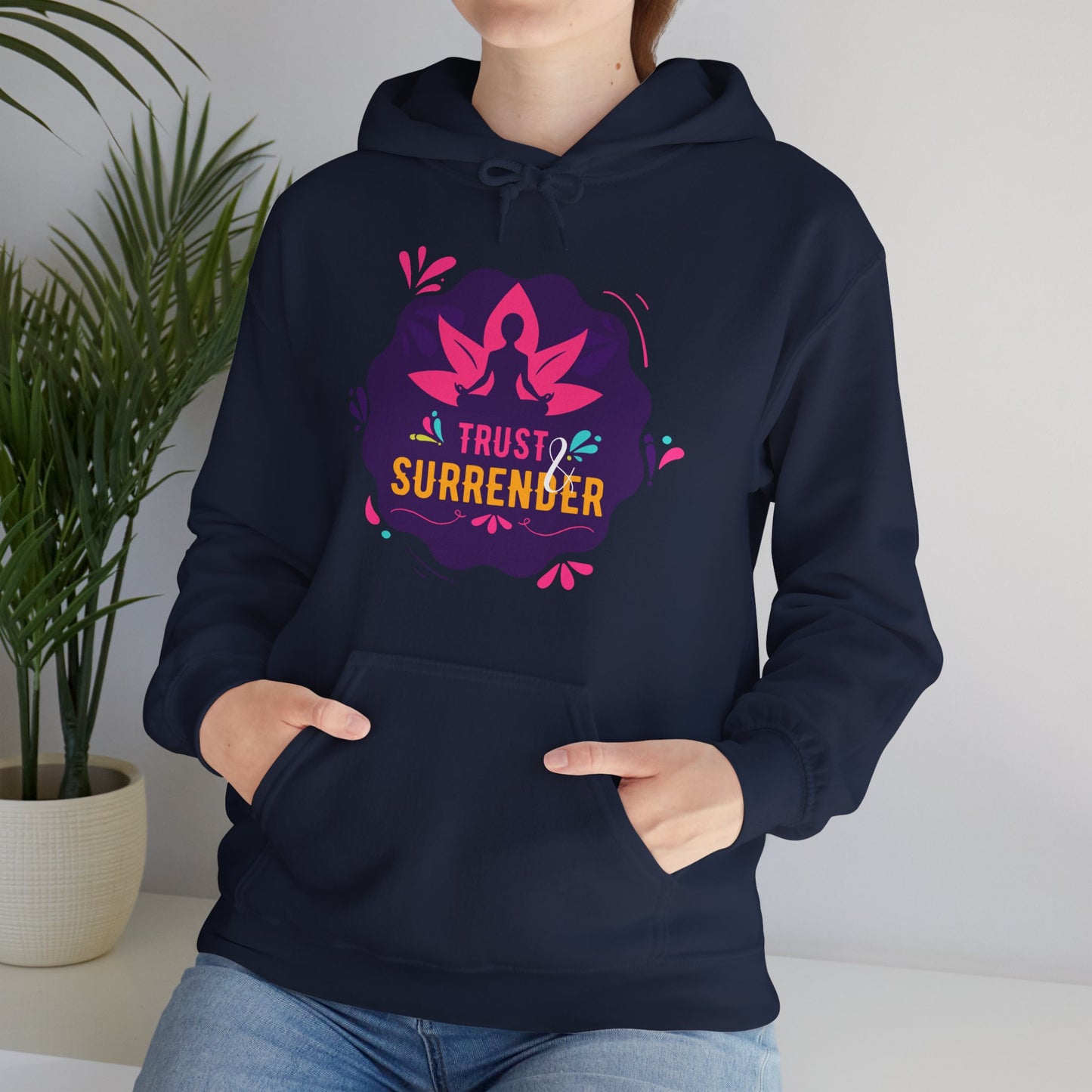 Lotus Flow “Trust & Surrender” Hoodie – Meditative Comfort with Sacred Intention 🌸🧘‍♀️✨