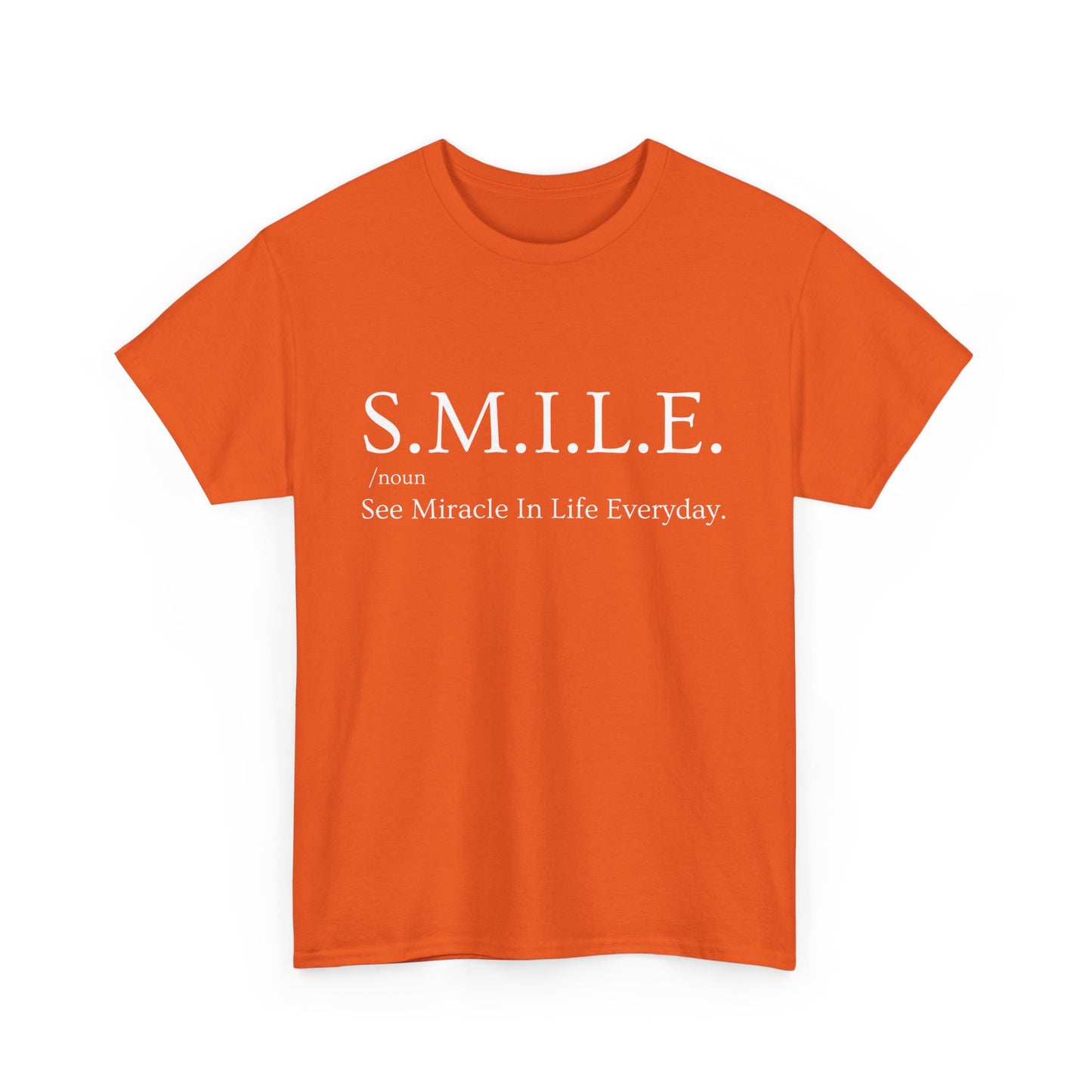 🌼 S.M.I.L.E. Acronym Heavy Cotton Tee - A Daily Dose of Positivity
