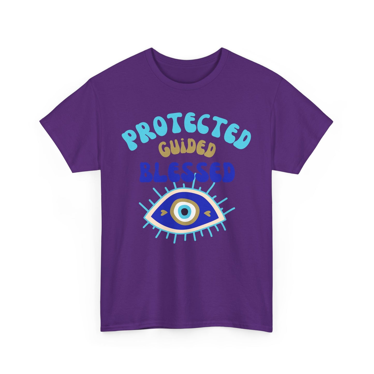 🧿Protected, Guided, Blessed Heavy Cotton Tee - A Statement of Spiritual Empowerment