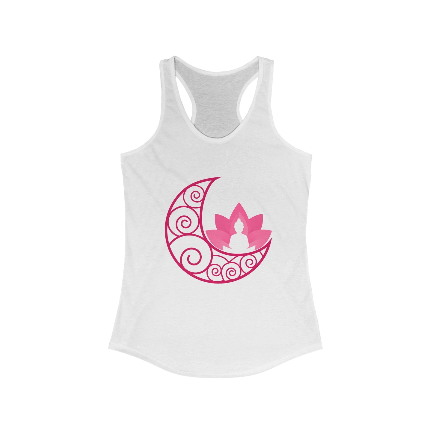 Moon & Buddha & Lotus Racerback Tank - Move in Peace, Glow with Intention