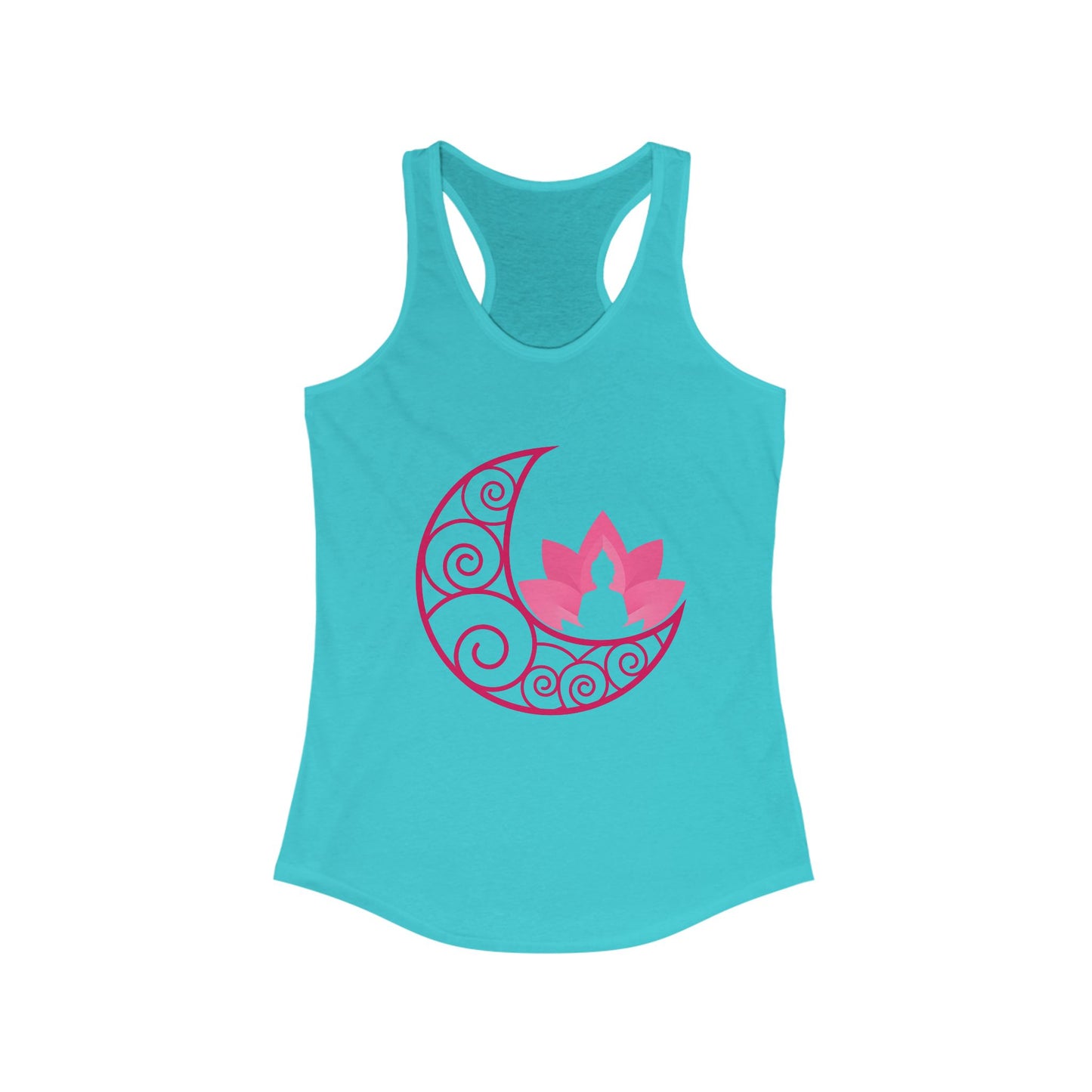 Moon & Buddha & Lotus Racerback Tank - Move in Peace, Glow with Intention