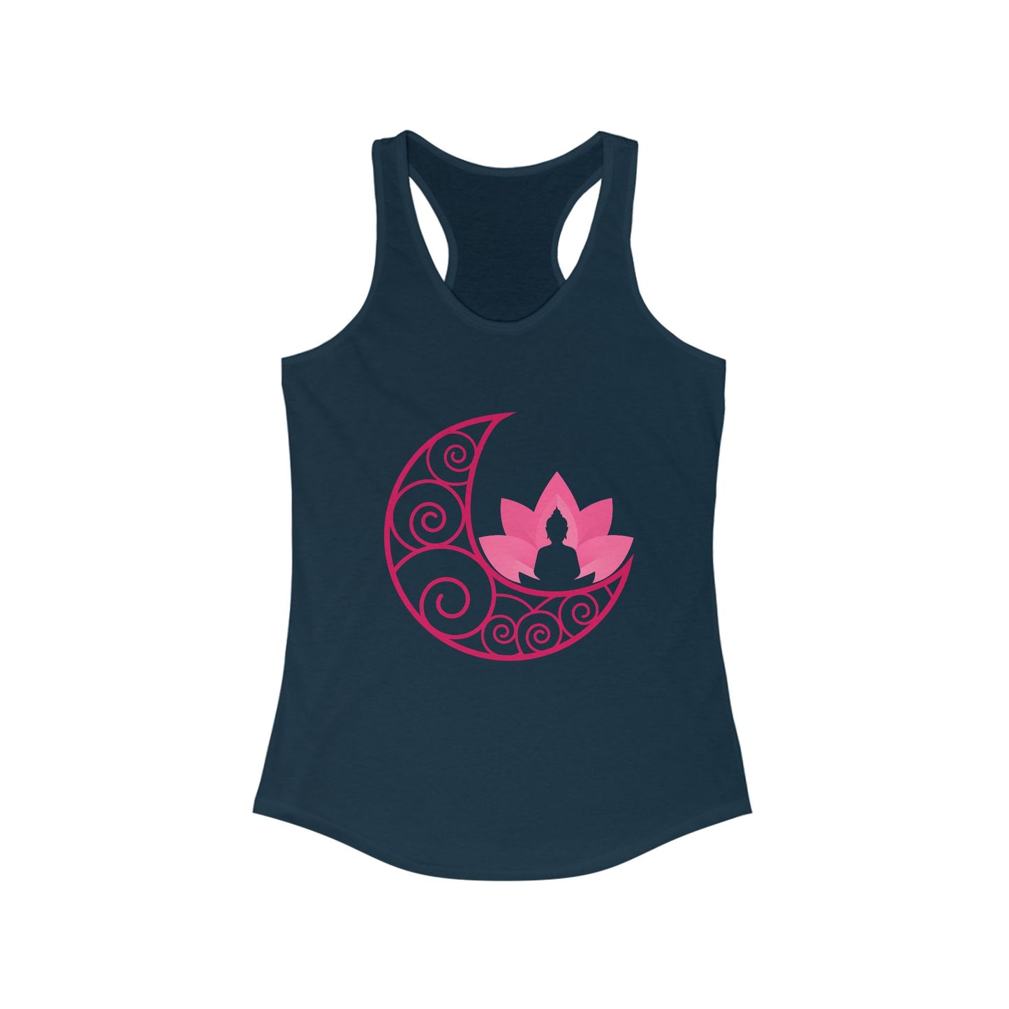 Moon & Buddha & Lotus Racerback Tank - Move in Peace, Glow with Intention