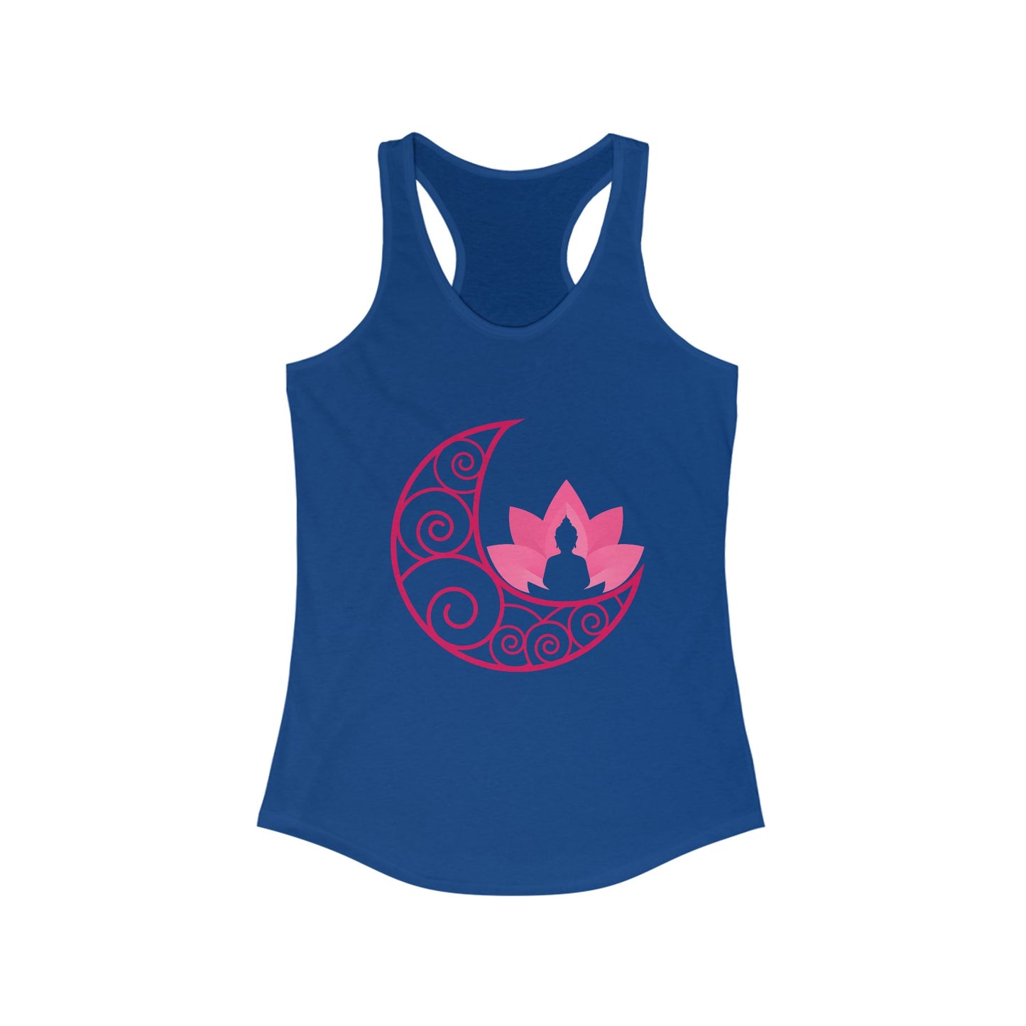 Moon & Buddha & Lotus Racerback Tank - Move in Peace, Glow with Intention