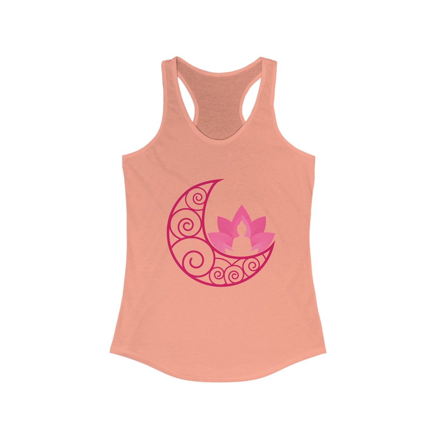 Moon & Buddha & Lotus Racerback Tank - Move in Peace, Glow with Intention