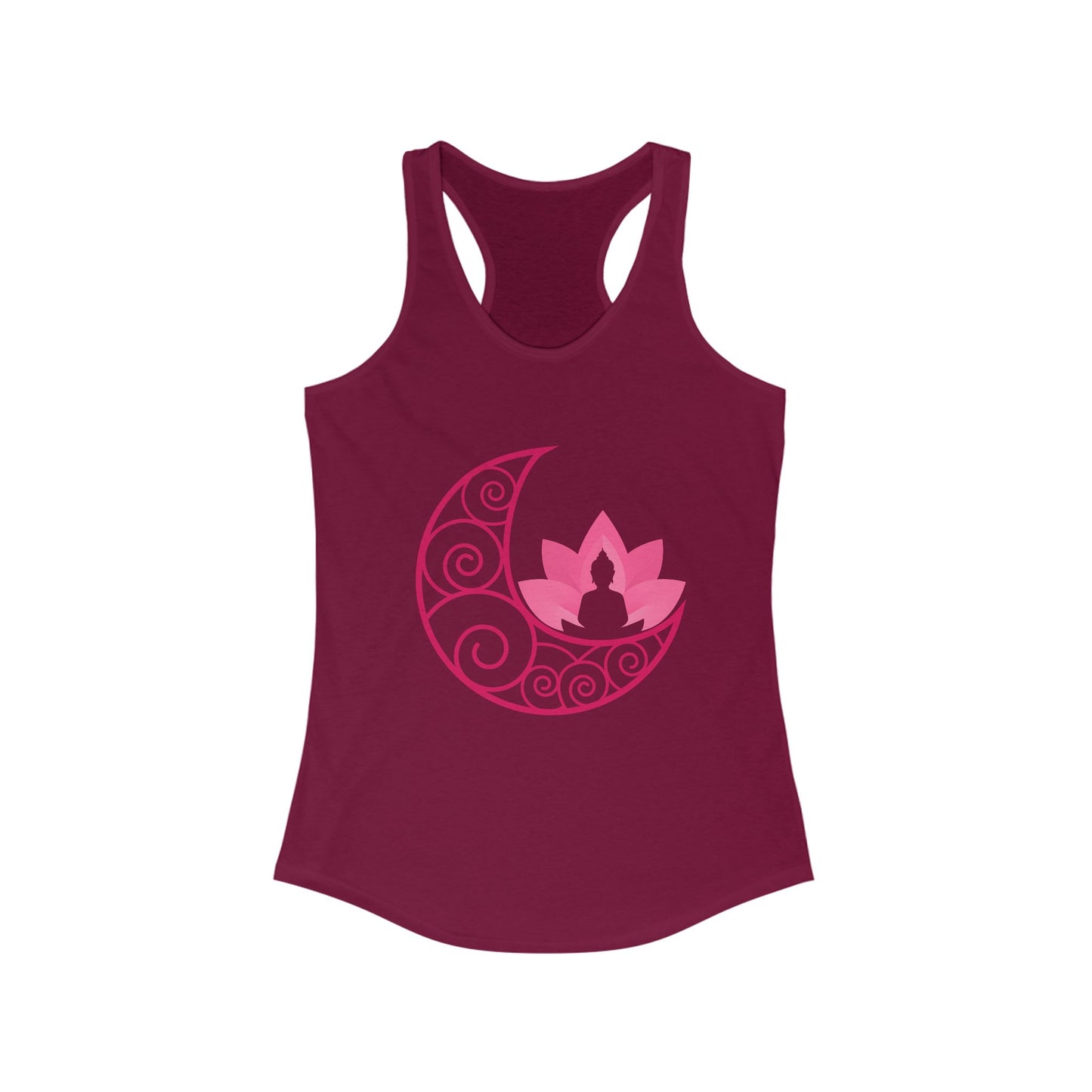 Moon & Buddha & Lotus Racerback Tank - Move in Peace, Glow with Intention