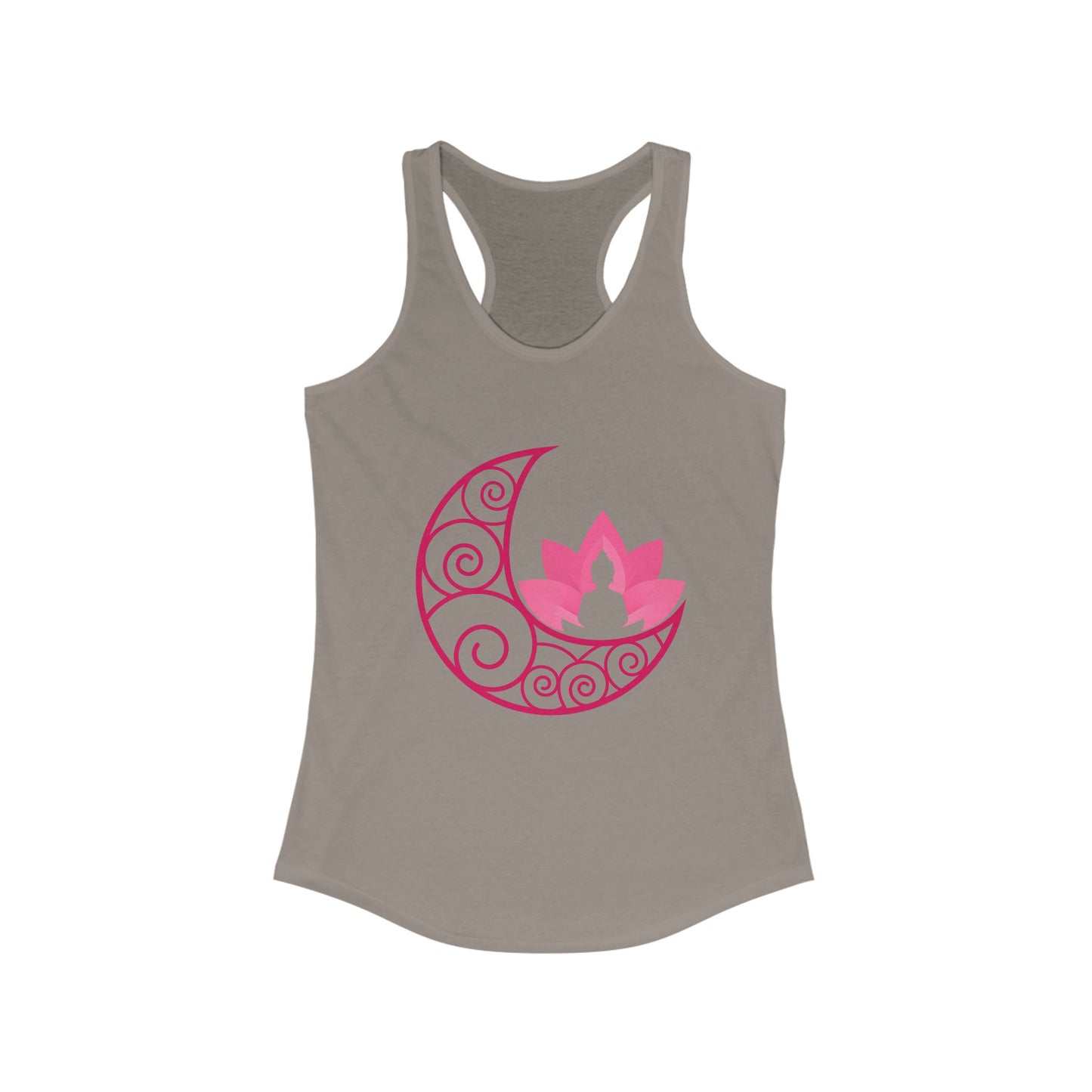 Moon & Buddha & Lotus Racerback Tank - Move in Peace, Glow with Intention