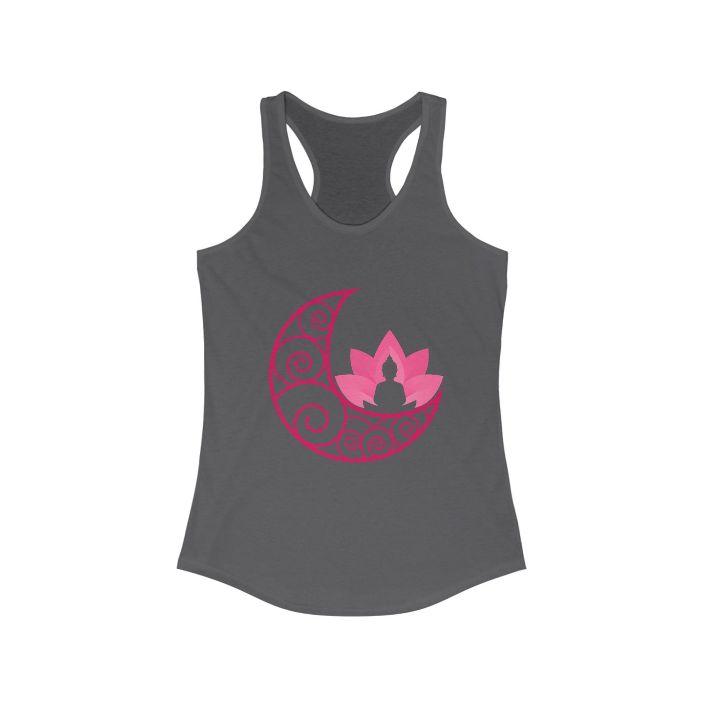 Moon & Buddha & Lotus Racerback Tank - Move in Peace, Glow with Intention
