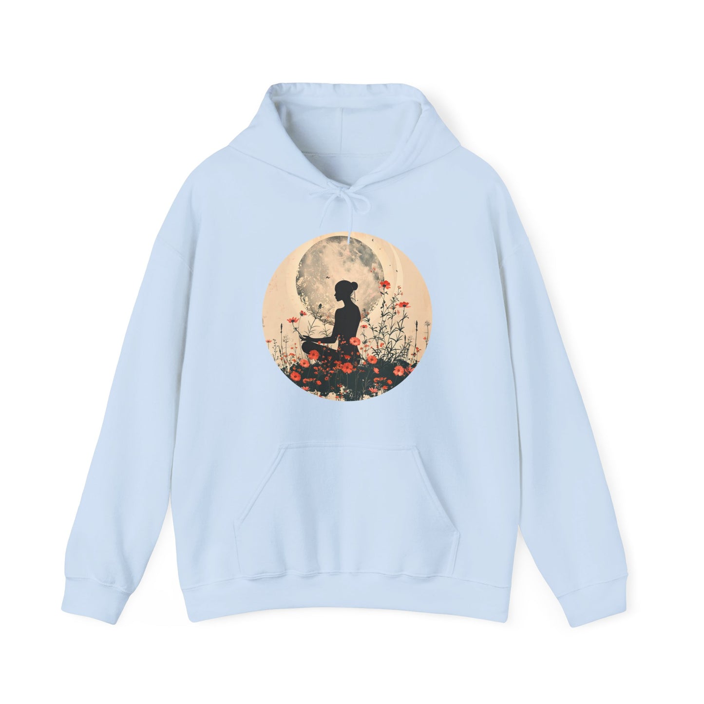 🌕Moonlit Meditation Hoodie – Divine Feminine Stillness & Strength✨🌹🧘🏾‍♀️
