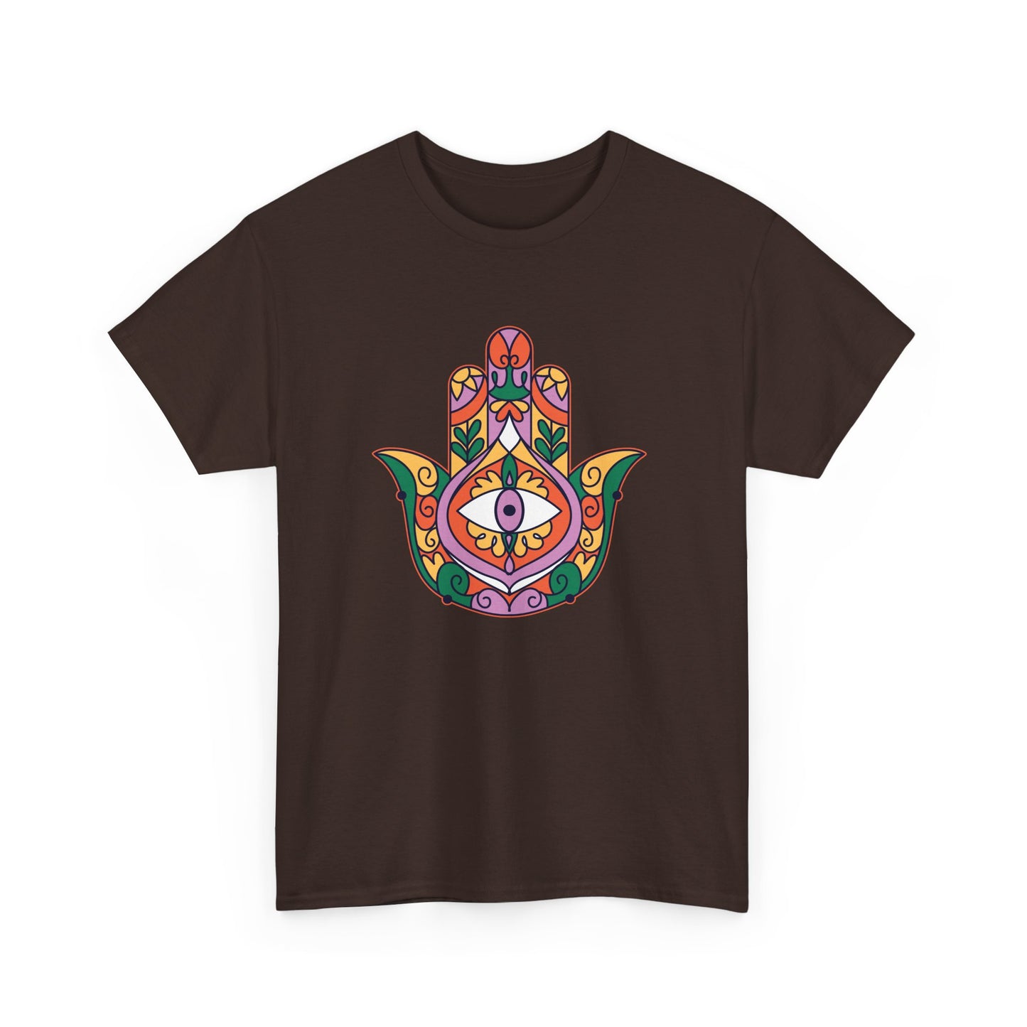Guardian Spirit Heavy Cotton Tee - Hamsa Hand with Eye