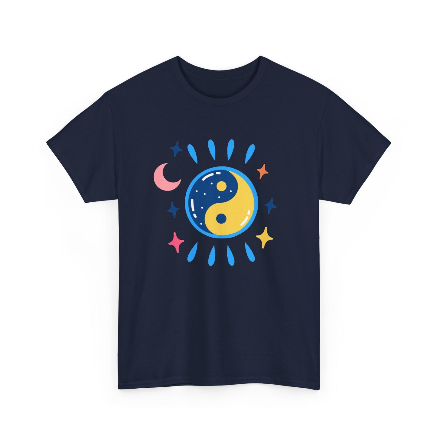 🌙Celestial Balance Heavy Cotton Tee - Yin-Yang Moon Edition