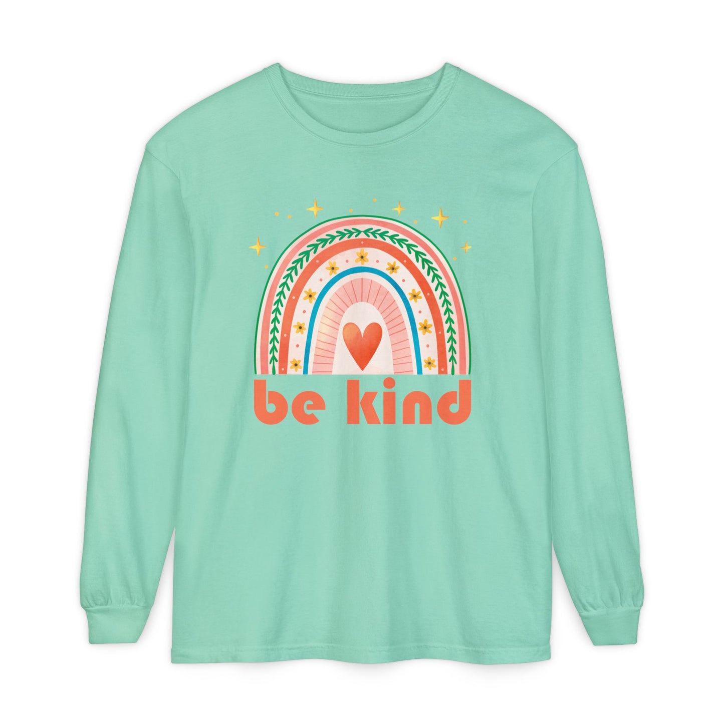 🌈Be Kind - Boho Rainbow Long Sleeve Tee