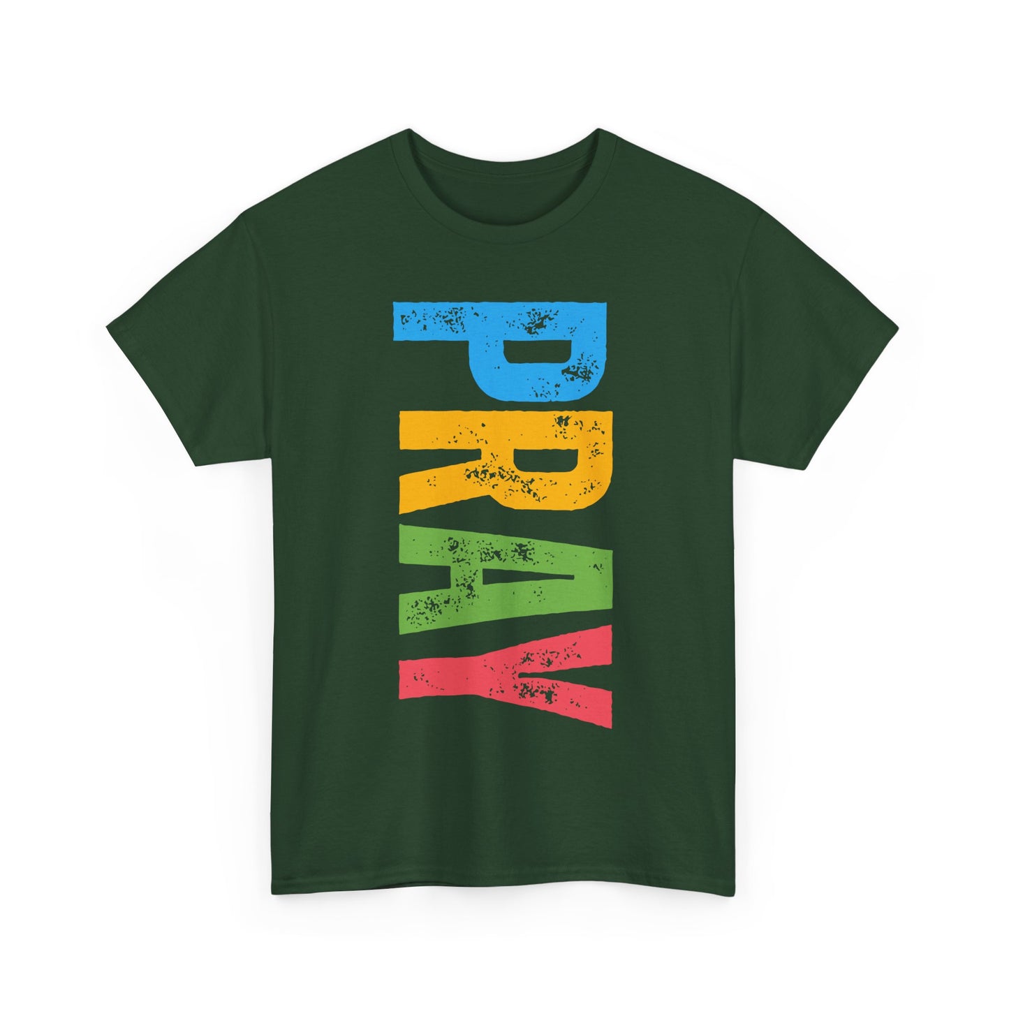 "PRAY" Heavy Cotton Tee - Inspirational T-Shirt for Spiritual Growth