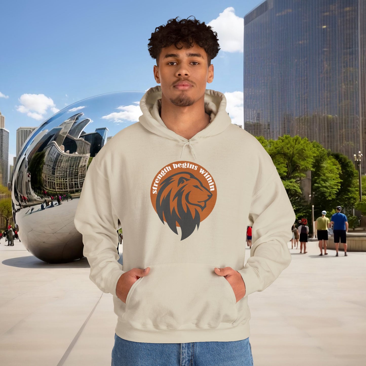 🔥🦁 “Strength Begins Within” — Menaste Lion Sigil Hoodie