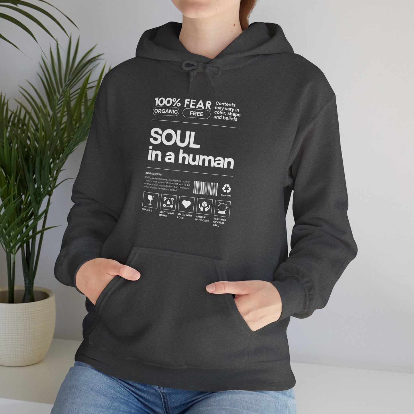 🌿Soul in a Human – Nutrition Facts Hoodie💫✨