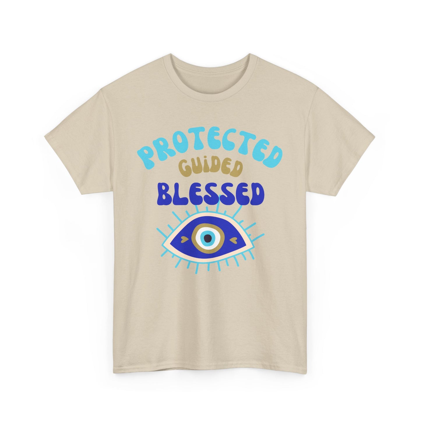 🧿Protected, Guided, Blessed Heavy Cotton Tee - A Statement of Spiritual Empowerment