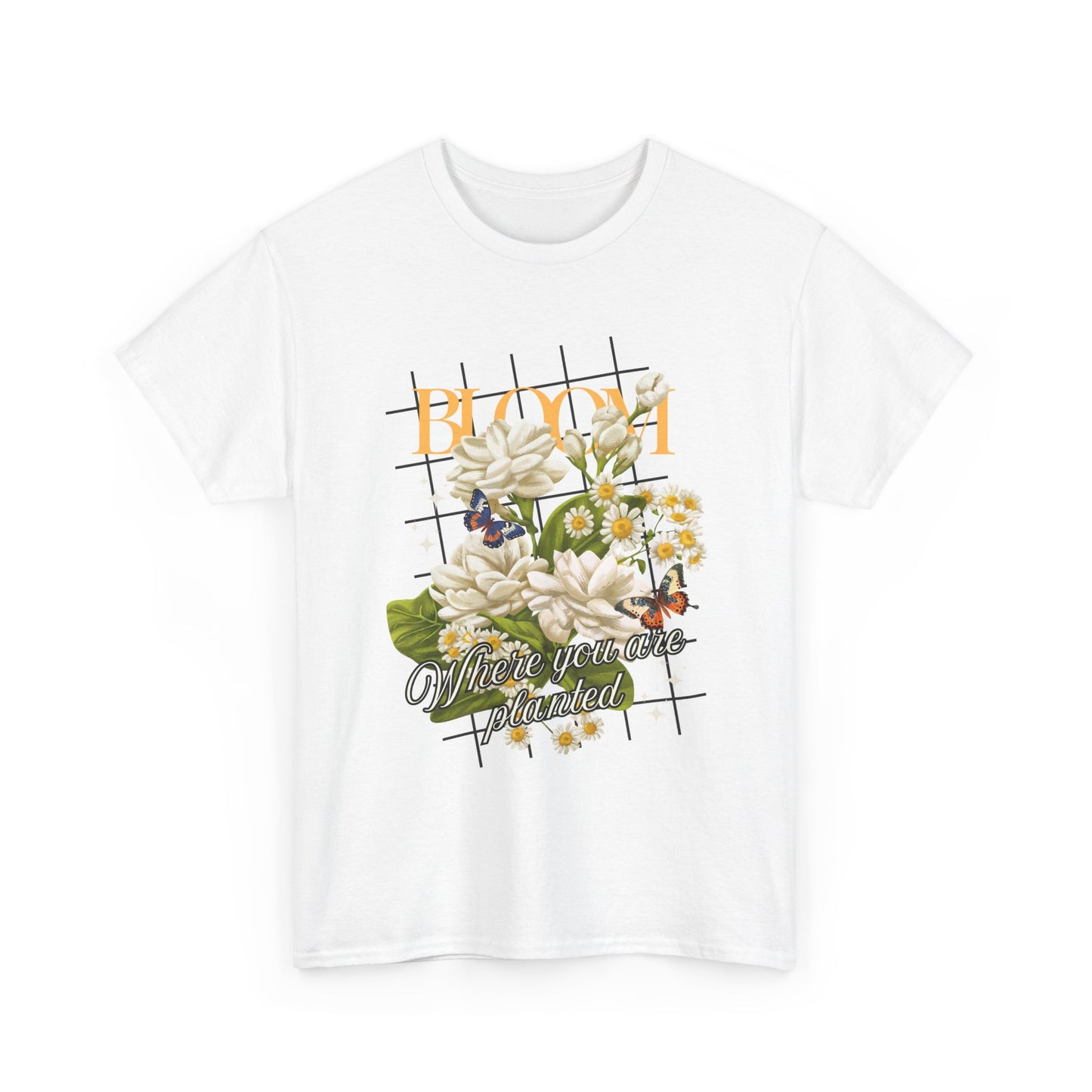 🌼Bloom Soulfully Heavy Cotton Tee - Rooted in Grace, Blossoming in Truth