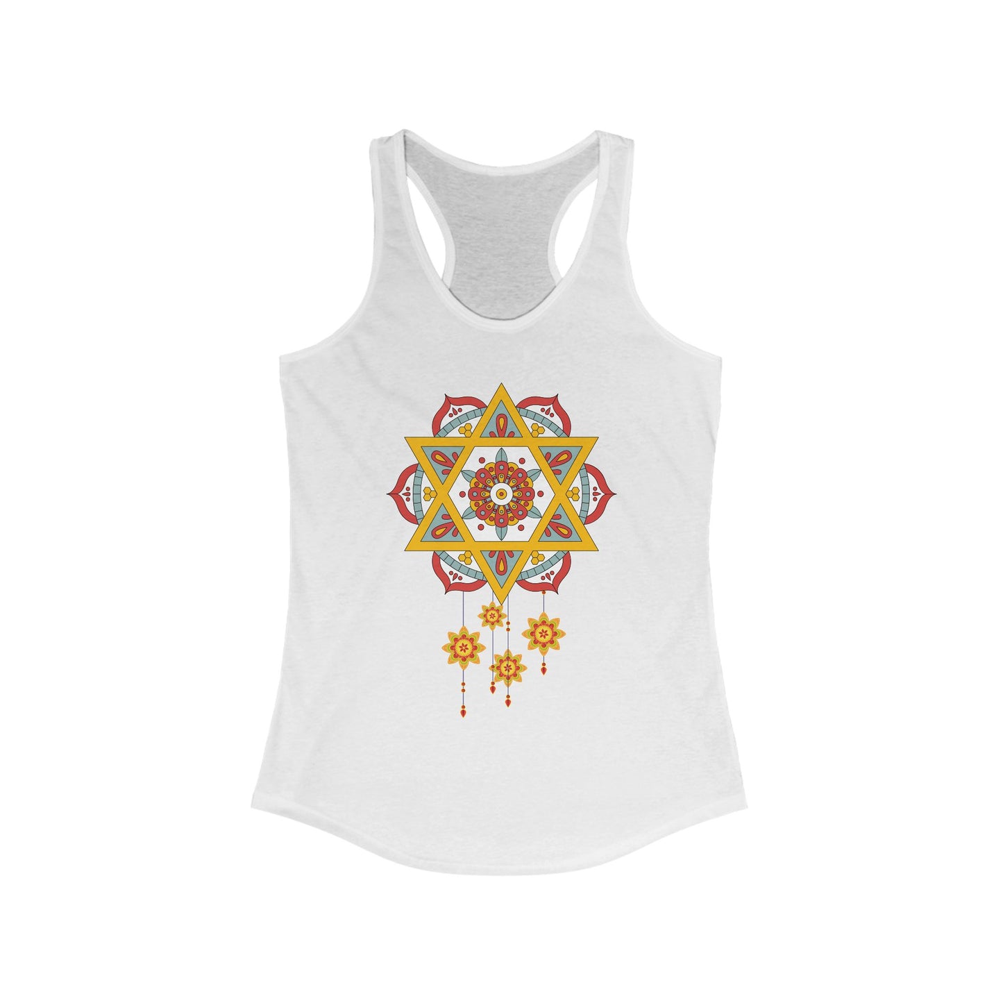 Stellar Mandala Racerback Tank – Colorful BOHO Star Design