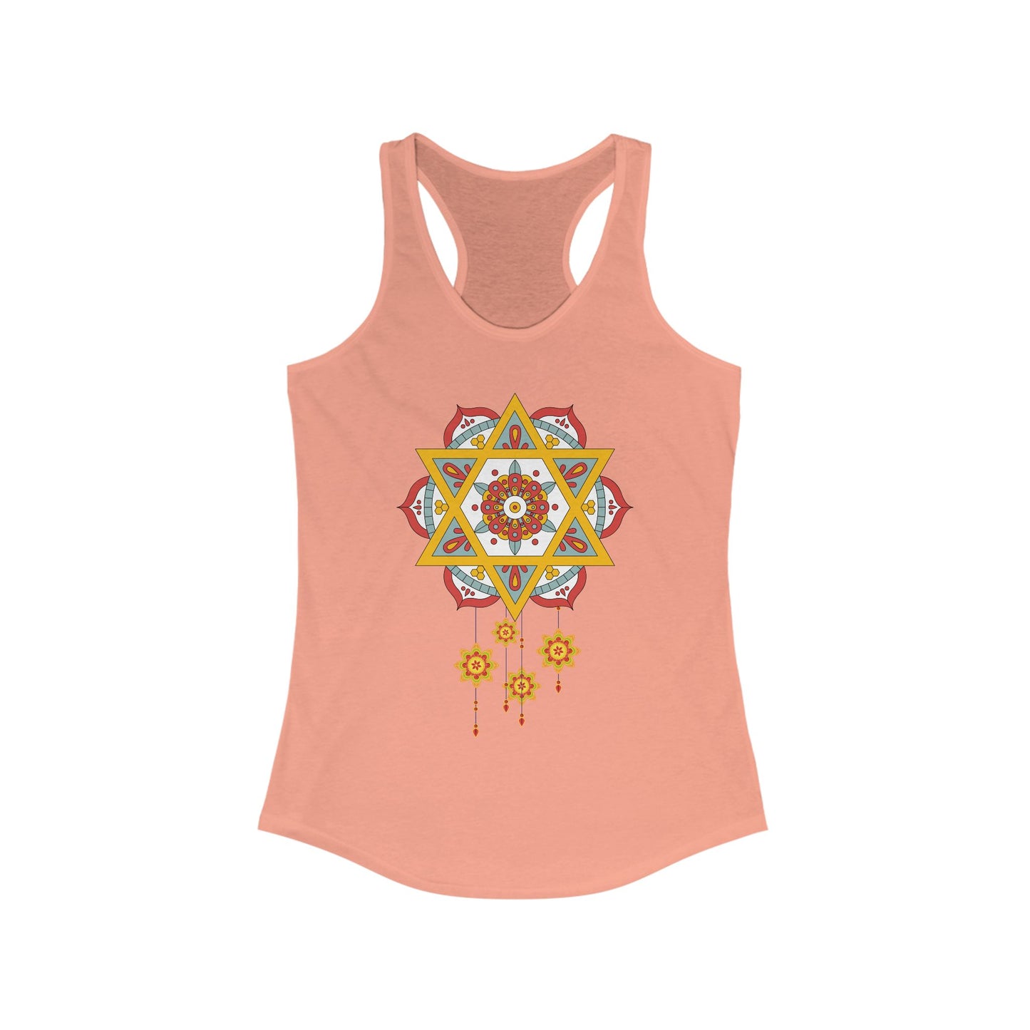 Stellar Mandala Racerback Tank – Colorful BOHO Star Design
