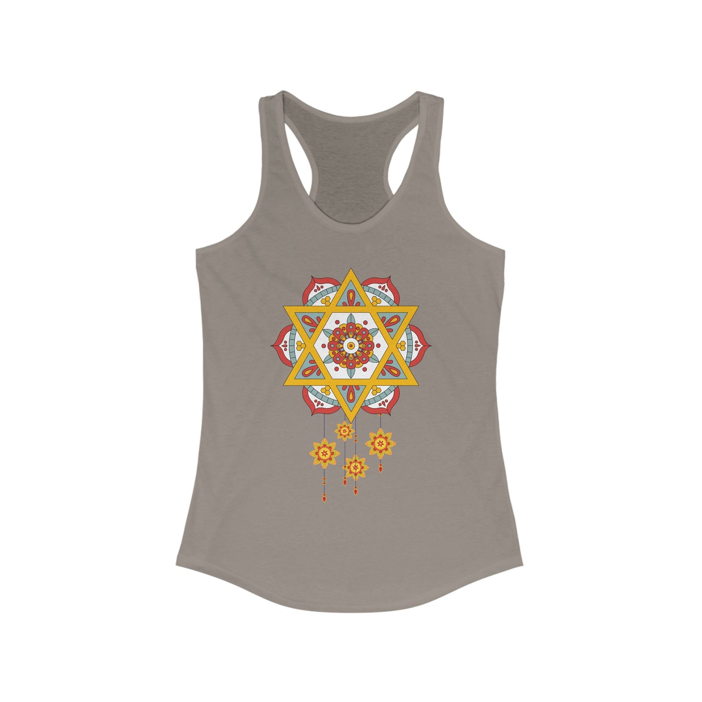 Stellar Mandala Racerback Tank – Colorful BOHO Star Design