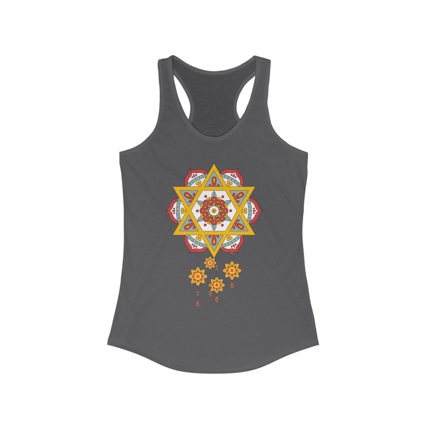 Stellar Mandala Racerback Tank – Colorful BOHO Star Design